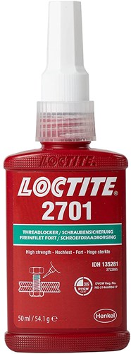 Loctite 2701 Schroefdraadborgmiddel, Hoge Sterkte (50ml)