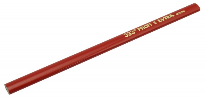 LYRA 333 Professional Carpenter Pencils - Oval Shape, Break-Resistant Lead, 24 Cm Length, Pack Of 12