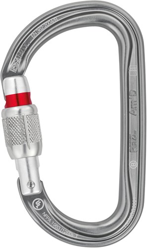 Petzl Am'D A-Symetrische Karabiner Screw-Lock Grijs