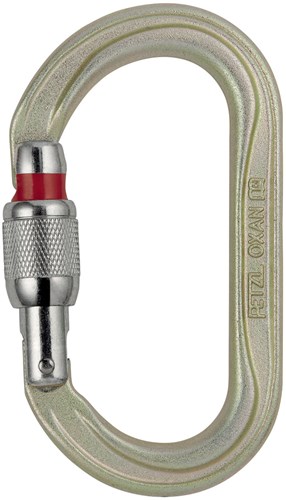 Petzl Oxan Stalen Karabiner Screw-Lock Goud