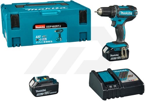 Makita DDF482RTJ 18 V Boor-/schroefmachine (2x 5,0Ah in Mbox)