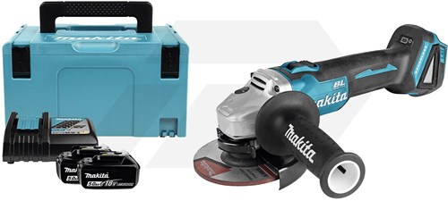 Makita DGA504RTJ 18 V Haakse slijper 125mm (2x 5,0Ah in Mbox)