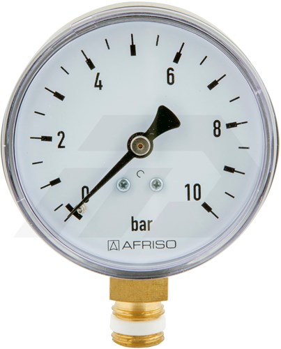 Afriso Manometer 63mm 1/4" Onderaansluiting 0-10 bar