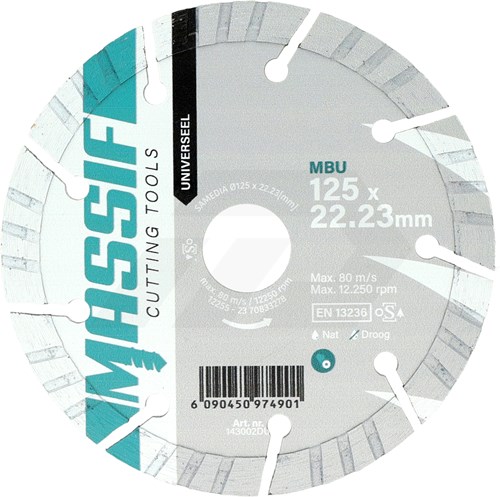 Massif MBU 125x22,23mm Diamantzaagblad Universeel