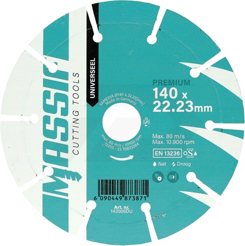 Massif MPU 140x22,23mm Diamantzaagblad Universeel