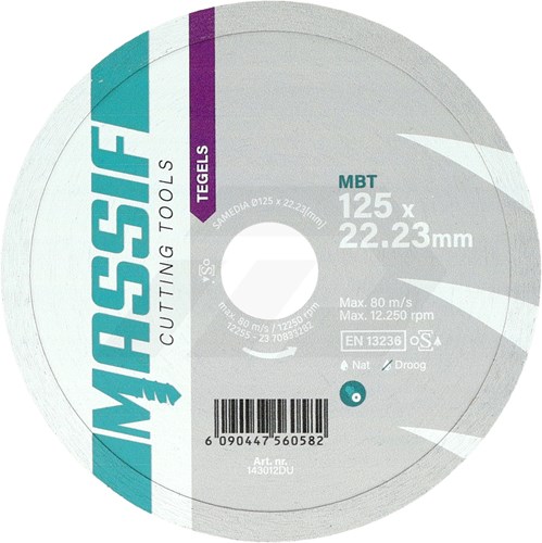 Massif MBT 125x22,23mm Diamantzaagblad Tegels