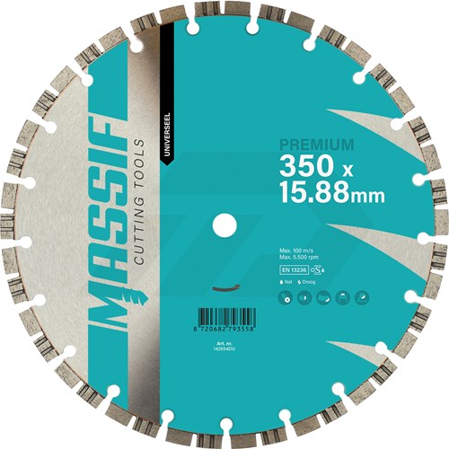 Massif MPU 350x15,88mm Diamantzaagblad Universeel