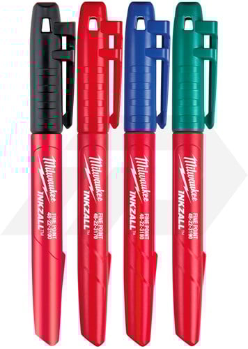 Milwaukee Inkzall Fijne Punt Marker 4-Delige Set