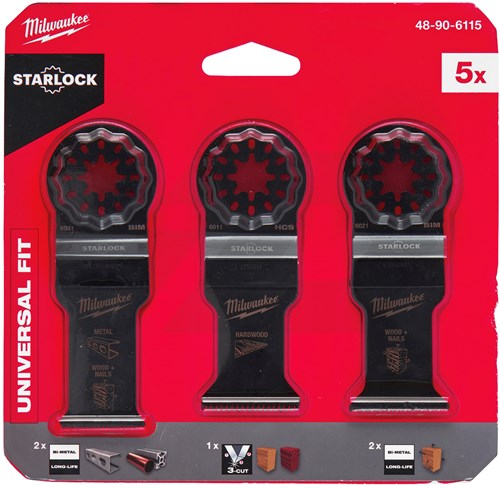 Milwaukee Multitoolzaagbladenset Starlock Hout & Metaal (5-delig)