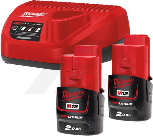 Milwaukee M12 NRG-202 12V Startset (2x2,0Ah 1xC12C)