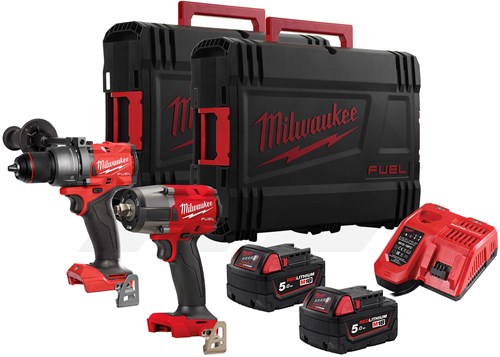 Milwaukee M18 FPP2F3-502X 18V Powerpack 2-Delige Set (2x5,0 Ah)
