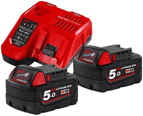 Milwaukee M18 NRG-502 18V Startset (2x5,0Ah 1xM12-18FC)