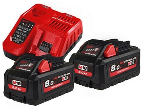 Milwaukee M18 HNRG-802 18V Startset (2x8,0Ah 1xM12-18FC)