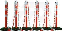 Afzetpalenset Rood/Wit Met Kunststofketting