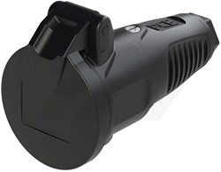 PCE 2512-SS Contra Stekker Met Klep 16Ah 2-Polig 250V Zwart