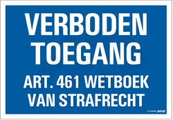 Bord Verboden Toegang Voor Onbevoegden 33x22cm