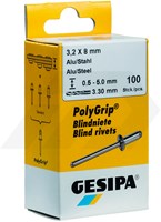 Gesipa Popnagel PolyGrip 4,8x10mm Aluminium Bolkop (50 Stuks)-3