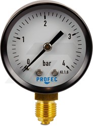 Profec Manometer 50mm 1/4" Onderaansluiting 0-16 bar Metaal