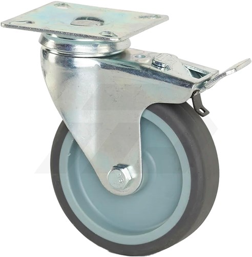 Promat Zwenkwiel Met Rem Ø 100mm 100 kg PU Met Topplaat