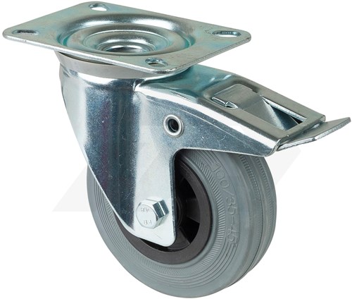 Promat Zwenkwiel Met Rem Ø 100mm 75 kg Polypropyleen Met Topplaat