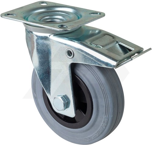 Promat Zwenkwiel Met Rem Ø 125mm 100 kg Polypropyleen Met Topplaat