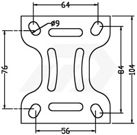 Promat Bokwiel Ø 80mm 70 kg Volrubber Met Topplaat-2