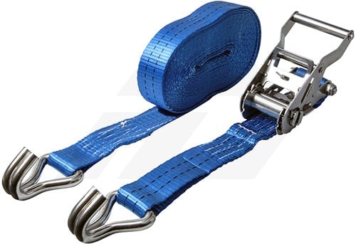 Promat Spanband Met Ratel En Haak 6 Mtr. Blauw 2000 Kg.