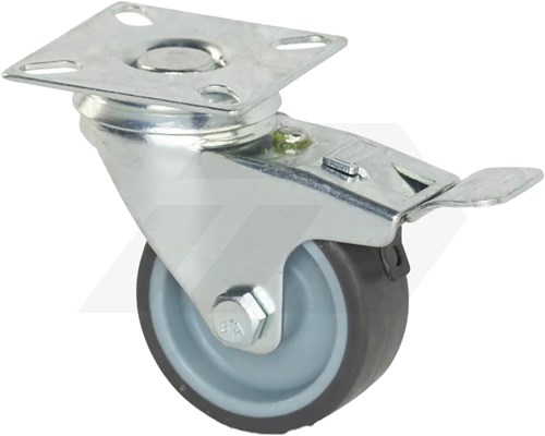 Promat Zwenkwiel Met Rem Ø 50mm 50 kg PU Met Topplaat