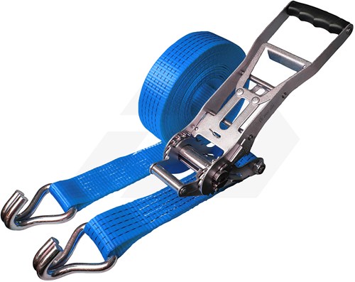 Promat Spanband Met Ratel En Haak 10 Mtr. Blauw 5000 Kg.