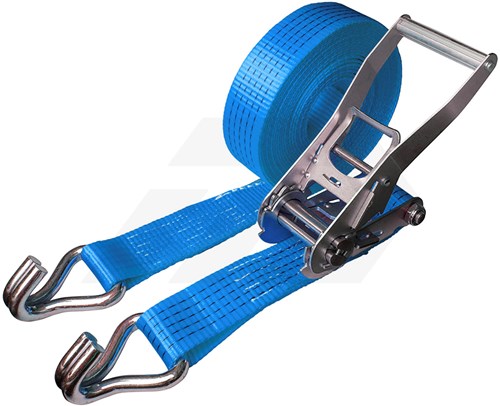 Promat Spanband Met Ratel En Haak 10 Mtr. Blauw 5000 Kg.