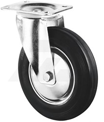 Promat Zwenkwiel Ø 200mm 205 kg Volrubber Met Topplaat