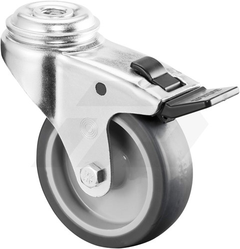 Promat Zwenkwiel Met Rem Ø 75mm 75 kg PU Met Centraalgat