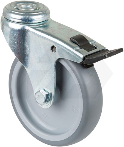 Promat Zwenkwiel Met Rem Ø 100mm 100 kg PU Met Centraalgat