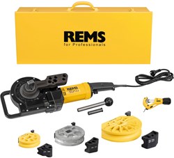 REMS Curvo Set Ø 12, 15, 18 en 22 mm Elektrische Pijpenbuiger met REMS RAS Cu-INOX 3-35 Pijpsnijder (In Koffer)