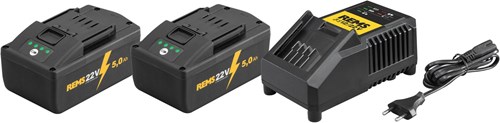 REMS Power-Pack 22 V, 2 x Accu 5,0 Ah met Snellaadapparaat 90 W