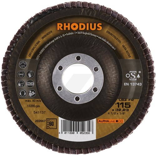 Rhodius LSZ F2 Alphaline Lamellenschijf 115x22,23mm P60