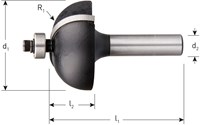 Rotec Halfholprofielfrees 35mm R12,7 Silver Line Schacht 8mm (1 Stuks)-2