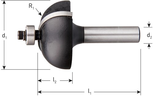Rotec Halfholprofielfrees 35mm R12,7 Silver Line Schacht 8mm (1 Stuks)-2
