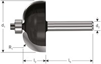 Rotec Holprofielfrees 19,5mm R5 Gold Line Met Geleidelager Schacht 8mm (1 Stuks)-2