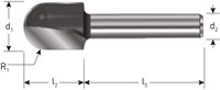 Rotec Dakgootfrees 12,7mm R6,35 Gold Line Schacht 8mm (1 Stuks)-2
