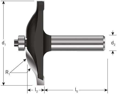 Rotec Platbandfrees 50,8mm R9,52 Gold Line Schacht 8mm (1 Stuks)-2