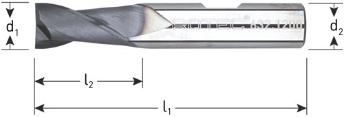 Rotec Spiebaanfrees 6x16mm VHM Silver Line Kort TiAlN-Gecoat Weldon Schacht 6mm (1 Stuks)-2