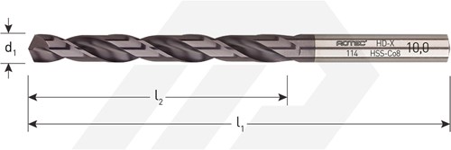 Rotec Metaalboor 7,5x109mm HSS-Co TiAlN Gold-Line (1 Stuks)-2