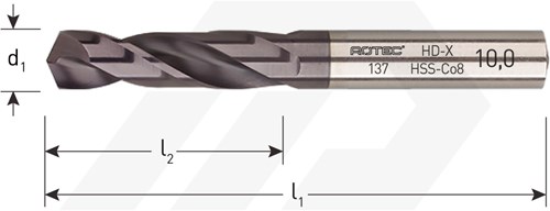 Rotec Plaatwerkboor 2,0x38mm HSS-Co TiAlN Gold-Line (1 Stuks)-2