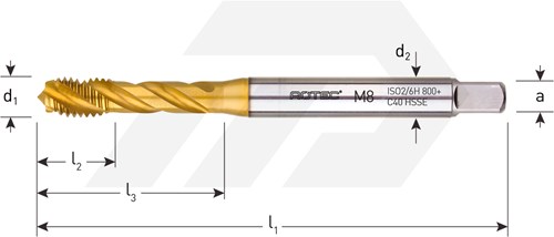 Rotec Machinetap M 4,5 DIN 371 HSS-E TiN-Gecoat (1 Stuks)-2