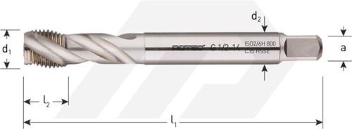 Rotec Machinetap BSP 7/8" (Gasdraad) DIN 5156 HSS-E (1 Stuks)-2
