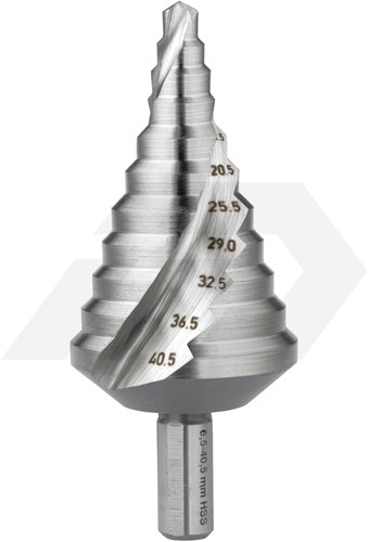 Rotec Trappenboor 6,5 - 40,5mm HSS MF Doorgangsmaten
