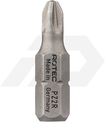 Rotec PZ 2Rx25mm Pozi Schroefbit Pro 1/4" (10)