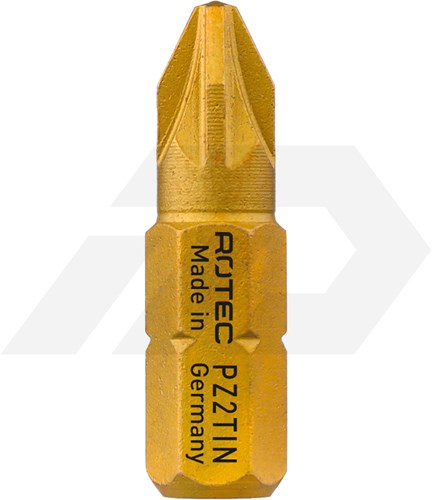 Rotec PZ 2x25mm Pozi Schroefbit TiN Pro 1/4" (10)