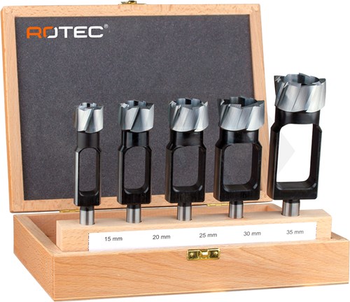 Rotec Proppenborenset 15, 20, 25, 30 & 35mm 5-Delig Premium